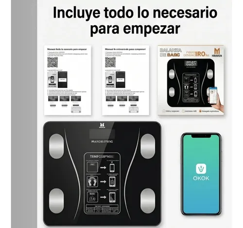 Balanza Digital Bluetooth Baño 180kg Grasa Corporal App Lcd
