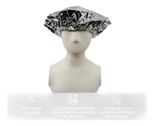 Gorra Metalizada Nutricion Capilar Baño Crema Keratina