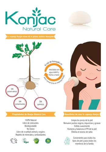 Esponja Facial Konjac Arcilla Amarilla Piel Atopica Korea