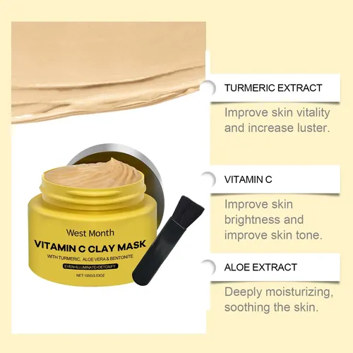 Mascarilla De Barro Con Vitamina C Y Cúrcuma Que Limpia Suav