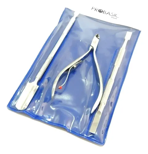 Probasic Kit Manicuria Alicate +2 Repujador Acero Inoxidable