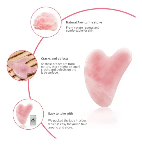 Herramienta De Masaje Gua Sha Flagest Rose Quartz Para Raspa