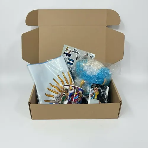 Box Mundial Argentina Regalo Peluca Bandera Stickers Taza