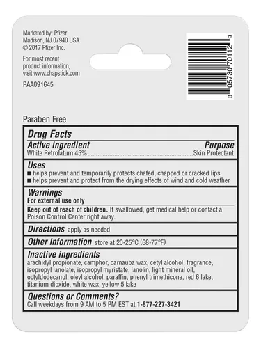 Tubo De Bálsamo Labial Protector De Piel Chapstick Classic