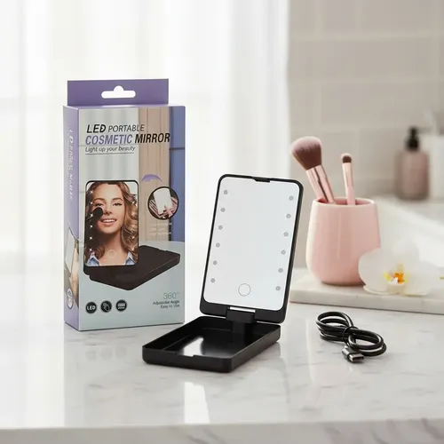 Espejo Con Luz Led Rotacion 360° Para Colocar Accesorios