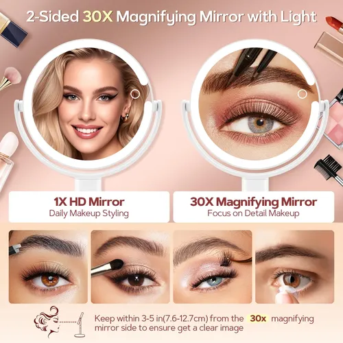 Espejo De Maquillaje B Beauty Planet Con Aumento De 30 Aumentos Con Luces Blanco