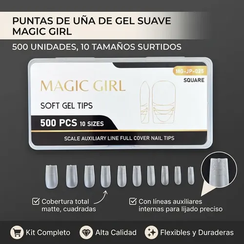 Tips Para Uñas Soft Gel Forma Cuadrada Mate 500 Unidades