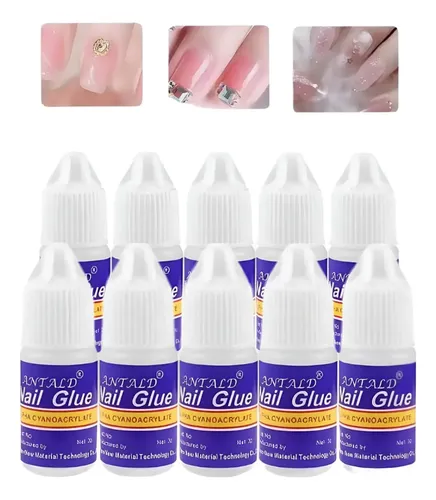 Pegamento X10 Nail Glue Uñas Postizas Tips Strass Gotero