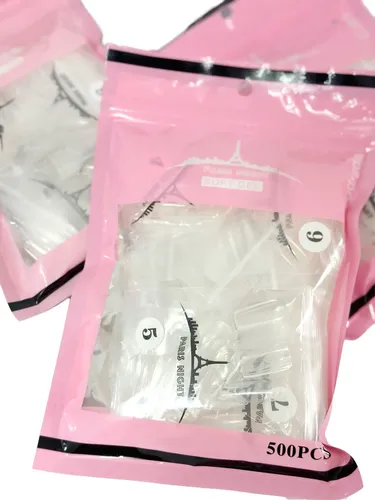 Tips Soft Gel Press On Paris Night Bolsa X500 Uñas Postizas