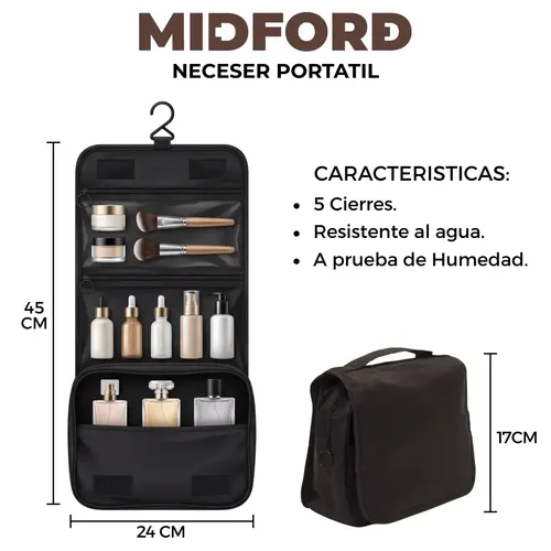 Necesaire Organizador Colgante Impermeable de Viaje para Cosméticos y Maquillaje