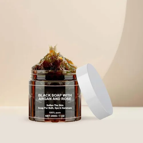 Exfoliante Corporal Marroquí En Barra De Jabón Negro Para .