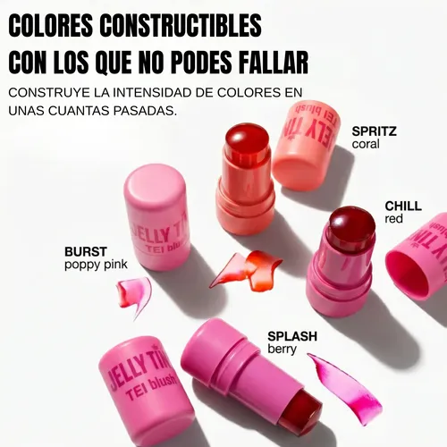 Jelly Tint Rubor En Gelatina X4 Unidades Tei Cosmetica