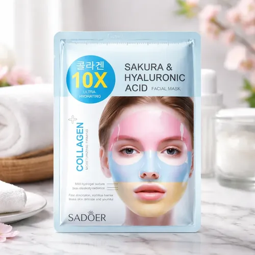 Mascarilla Facial Collagen Sakura Y Acido Hialuronico Sadoer