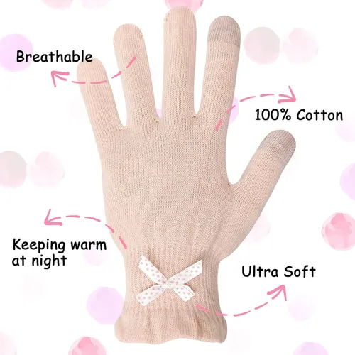 Guantes De Algodón Rosa Para Eczema Niños Hidratantes 2 Pa