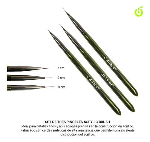 Set Pincel Liner 3pcs* 7,9,11mm *coldrose