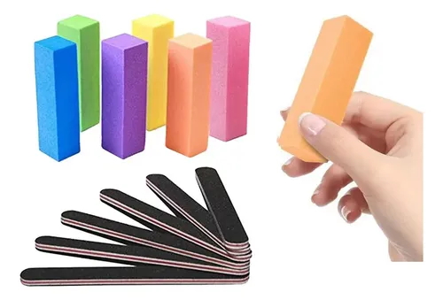12x Uñas De Bloque Amortiguador Para Manicura Puntas