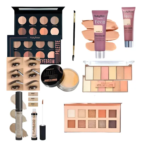 Kit De Maquillaje Profesional Con Bases Correctores Polvos