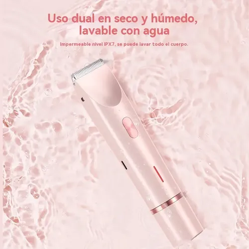 Depiladora Rasuradora Mujer Eléctrica Doble Cabeza2in1 Rosa