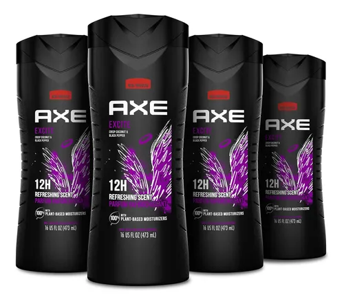 Jabón Corporal Axe Excite, Coco Y Pimienta Negra, Paquete De