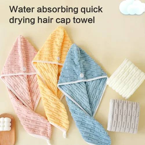 Gorro Para Secar El Cabello En Capas, Corales, Terciopelo, T