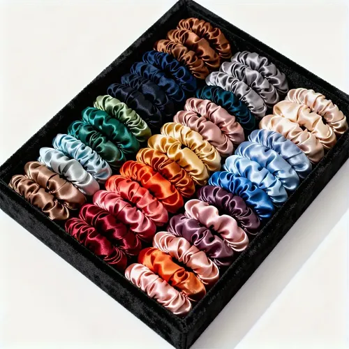 Set X19 Colitas De Pelo Finas De Satén Multicolored Lisa