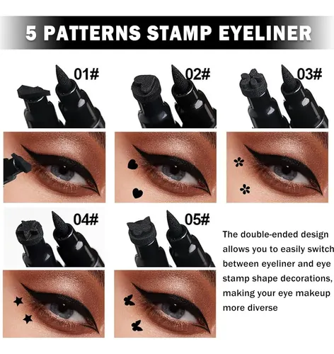 Eyeliner Doble Cabeza Negro Xingxyuel Con Sello Impermeable