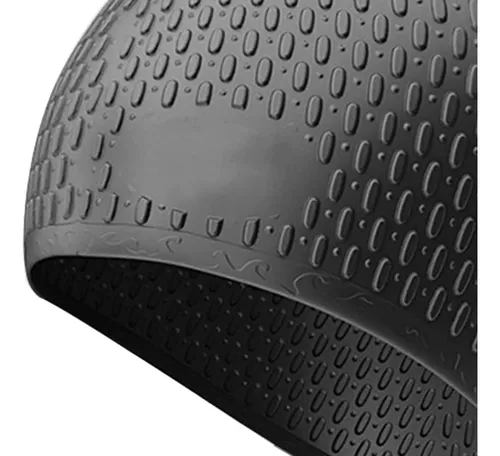 Gorro De Natación De Silicona Premium Para Hombres Y Negro