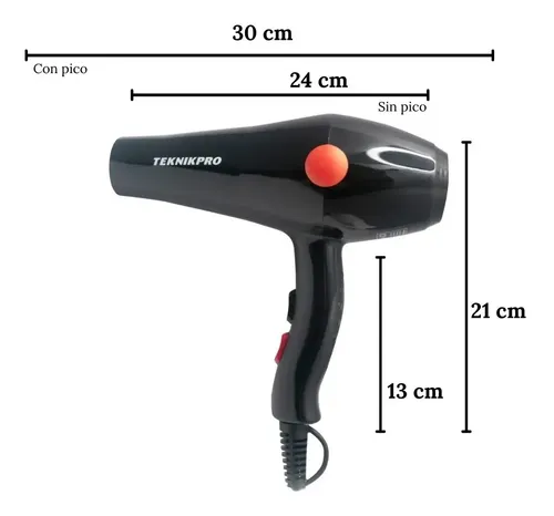 Potente Secador De Pelo 1600w Frio Calor Teknikpro