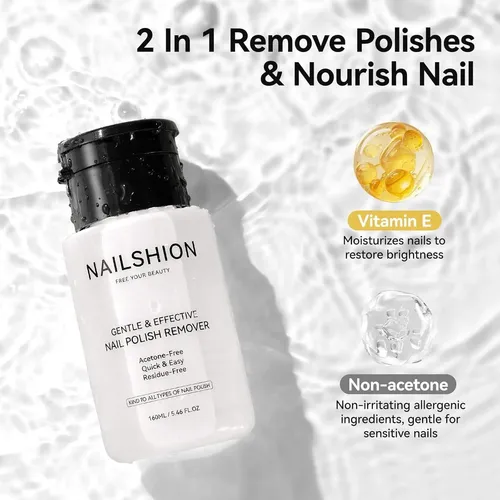 Removedor De Esmalte Sin Acetona Nailshion 160 Ml Rápido