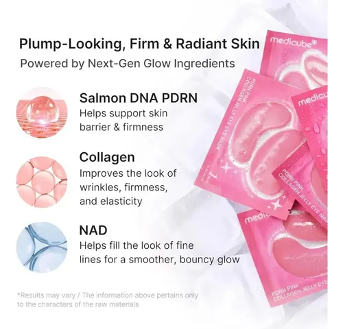 Mascarilla facial para piel todo tipo de piel Medicube PDRN Pink Collagen Jelly PDRN PINK COLLAGEN JELLY EYE MASK