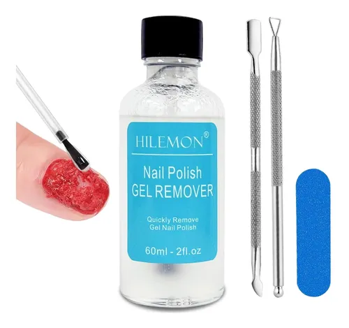 Kit Removedor Esmalte Gel Hilemon 60ml Rápido Seguro