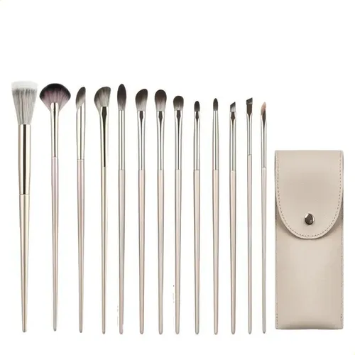 Kit 15 Brochas Para Ojos Con Estuche Portátil