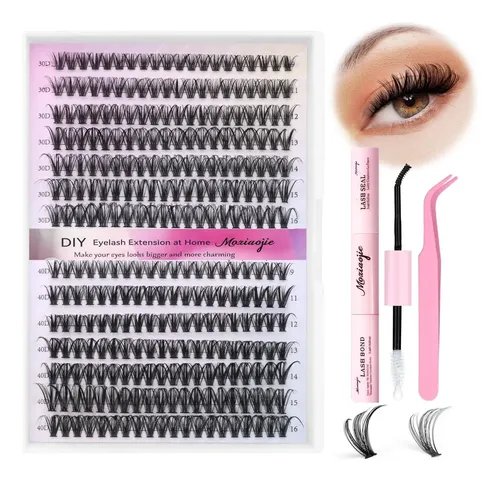 320 Piezas Pestañas Postizas Kit Extensiones 30d Y 40d Curvatura D 9-16mm Mixtas Con Herramientas Pegamento Removedor