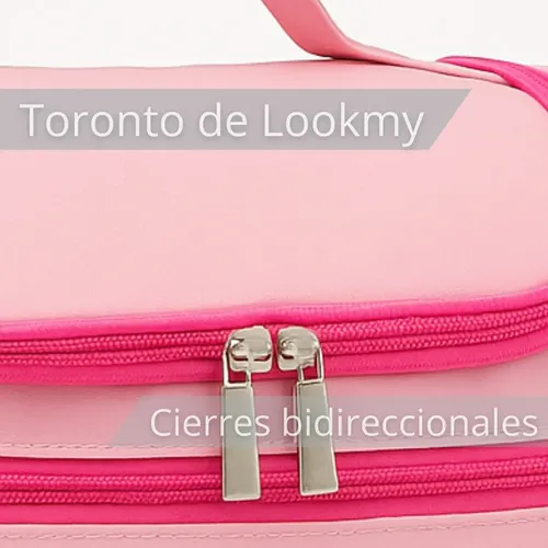 Neceser De Viaje Rosa Soft Lookmy | Porta Costméticos Y Maquillaje Con Percha | Bolso De Baño |