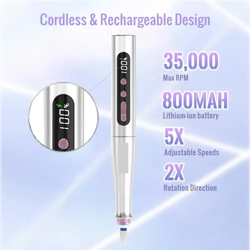 Taladro De Uñas Eléctrico Inalámbrico, Kit De Lima De Uñas