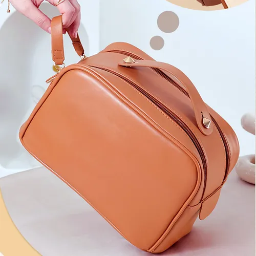 Neceser De Viaje Doble Cremallera Impermeable De Pu Grande