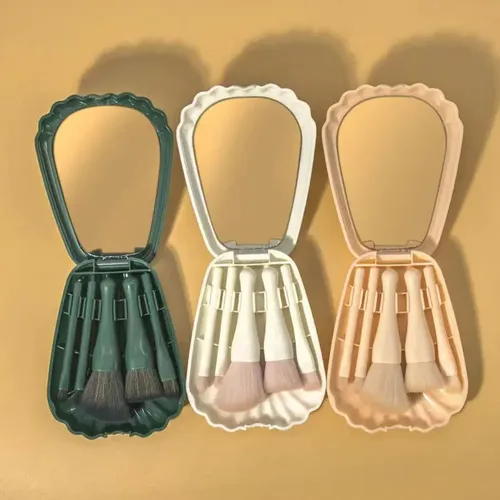 Set De Brochas Cosméticas Con Espejo, Portátil, For Maquill