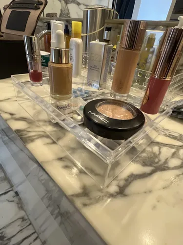 Organizador Acrílico Maquillaje Tapa Apilable Transparente