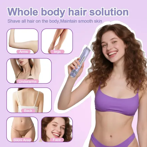 Recortadora Bikini Mujer Doble Cabezal Violeta