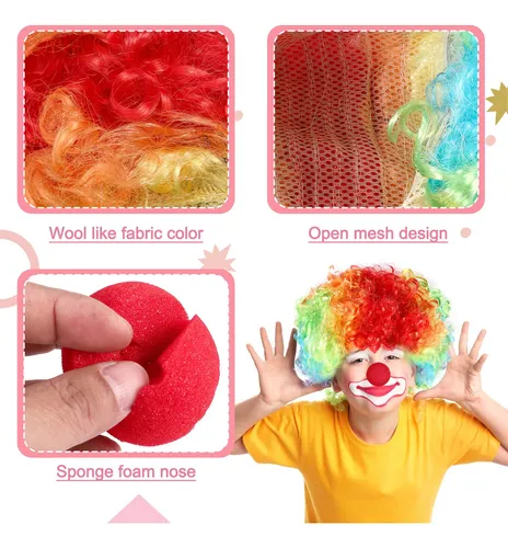Peluca De Payaso De Espuma Roja Con Forma De Nariz De Payaso