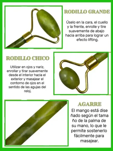 Rodillo De Jade Para Masaje Facial Antienvejecimiento Guasha