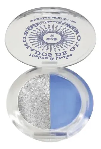 Petaca Maquillaje Artistico Mundial Celeste Y Blanco X 2 Celeste Y Blanco