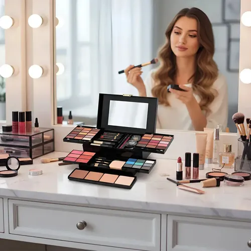 Kit De Maquillaje Profesional, Maleta De 6 Compartimentos
