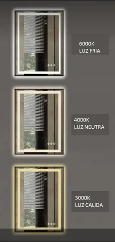 Espejo Led Rectangular 100×90 Touch Dimmer