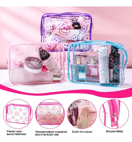 Bolsas De Maquillaje Cunno, 6 Unidades, Preppy Boho Smile Fa