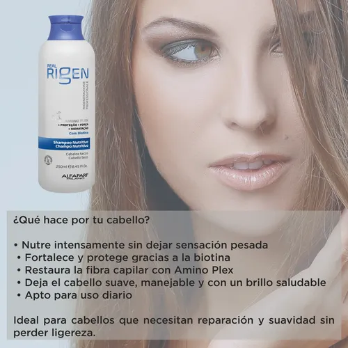 Alfaparf Shampoo Nutritivo Real Rigen Cabello Seco Dañado