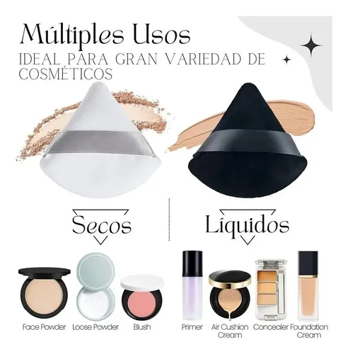 40×esponja Maquillaje Polvo Base Triángulo Cosméticos .