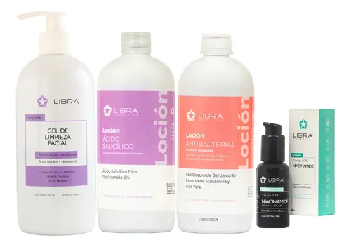 Set Skincare Facial Piel Acné Grasa Rutina Libra Cosmetica