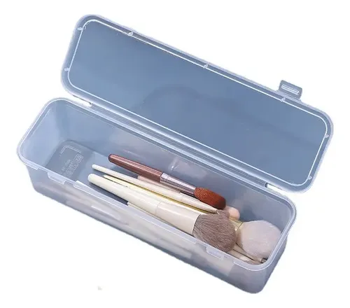 Maquillaje De Plástico Transparente Portátil Y Largo Con Alm
