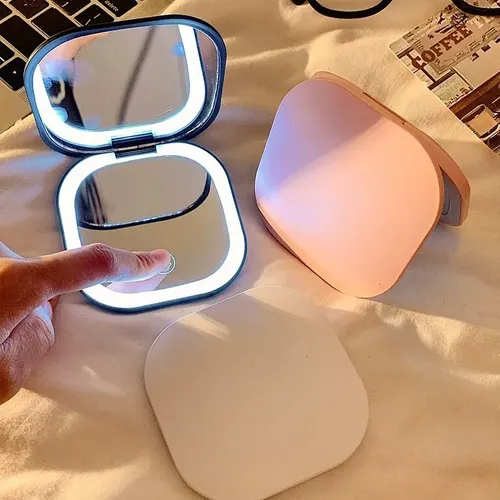 Modelo De Carga De Espejo De Maquillaje De Doble Cara, Portá
